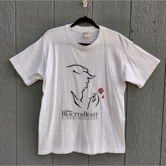 VINTAGE '94 Beauty and the Beast White Tshirt Medium - Picture 1 of 15